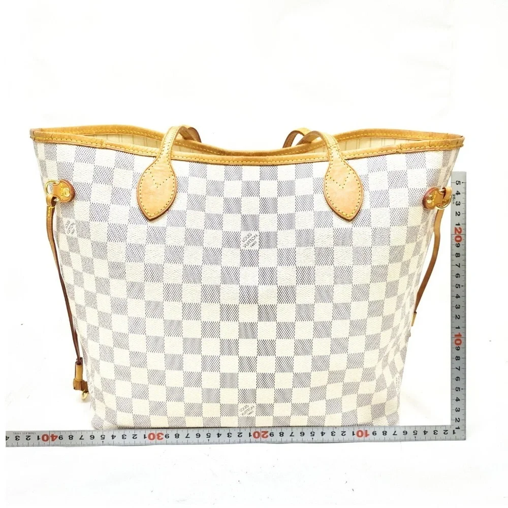 Louis Vuitton LV Tote Bag Neverfull MM White Damier Azur - Picture 2 of 11